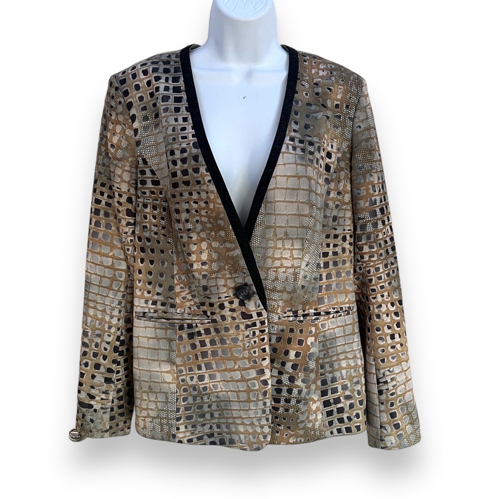 Iris Setlakwe Snake Print Single Button Blazer Si… - image 1